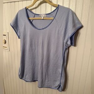 LAKE Blue Striped Pajama Top Medium